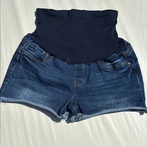 Haute Mama Size L - High-Waisted Denim Maternity Shorts